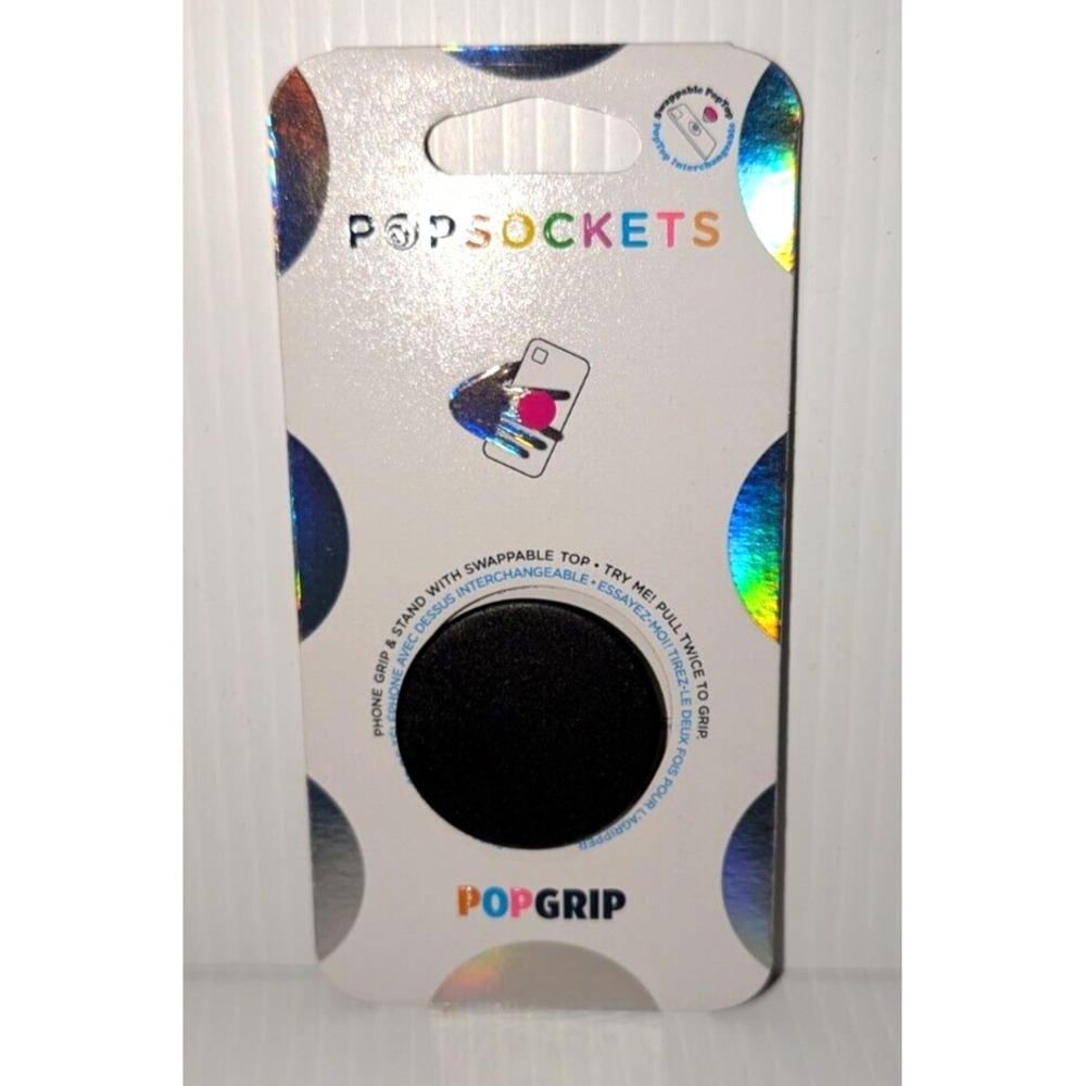 Popsockets Grip Stand with Swappable Top for Cell Phones Black NEW